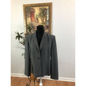 I. e. Women's Blazer Size 16 Gray Lined Lapel Long Sleeve Mob Wife Office Siren